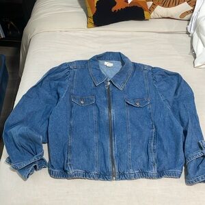 Anthroplogie plus size denim jacket.